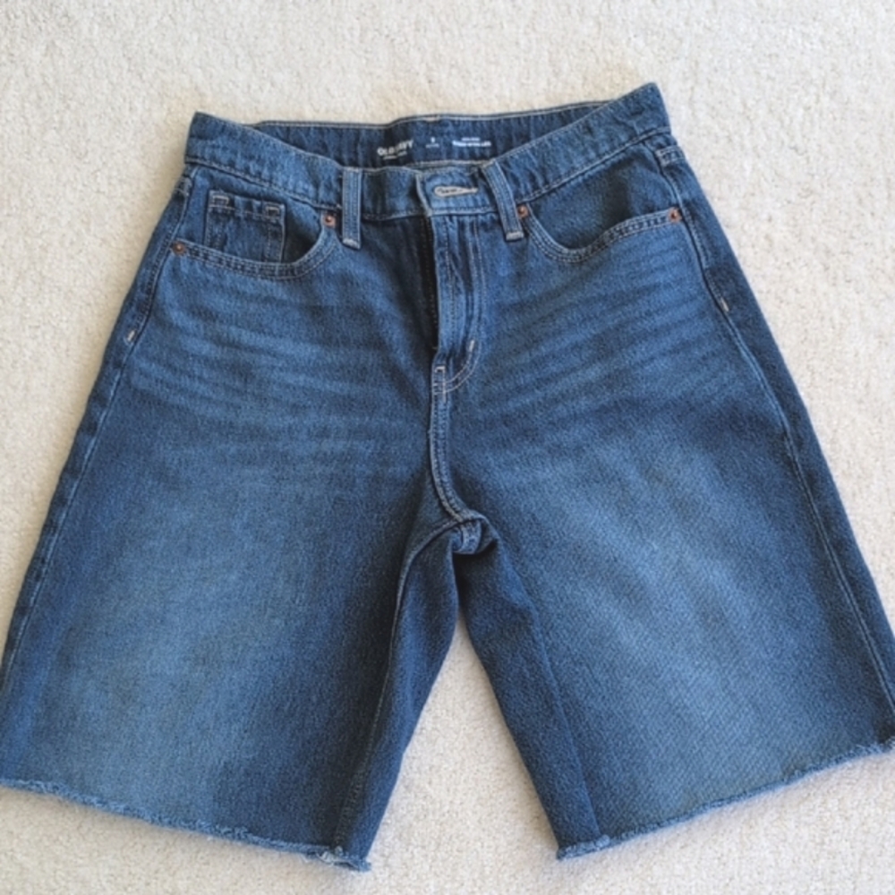 Cut Jean Shorts, Bermuda Length, Size 2P